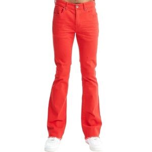 Rebel Minds Men’s Red Denim Twill Stacked Pants size W 30” L 38”